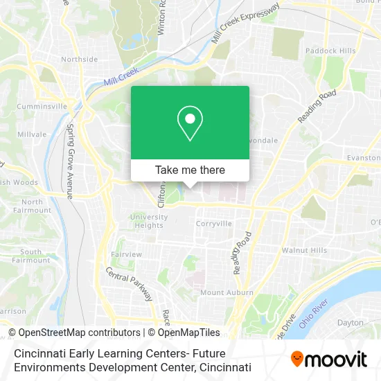 Cincinnati Early Learning Centers- Future Environments Development Center map