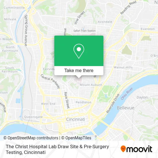 The Christ Hospital Lab Draw Site & Pre-Surgery Testing map