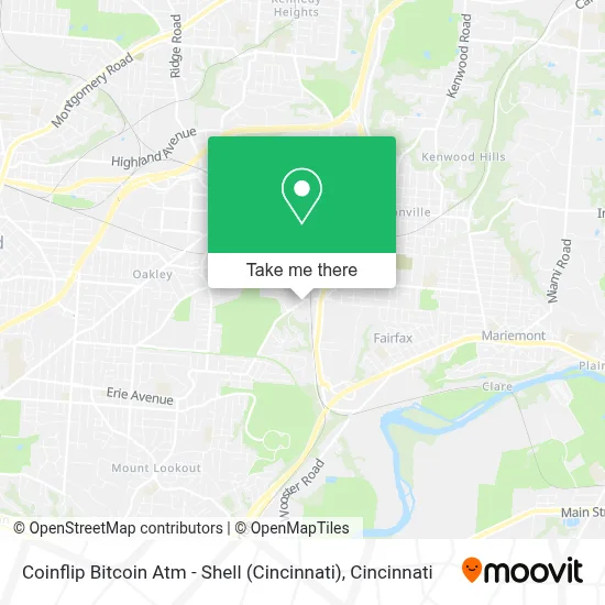 Coinflip Bitcoin Atm - Shell (Cincinnati) map