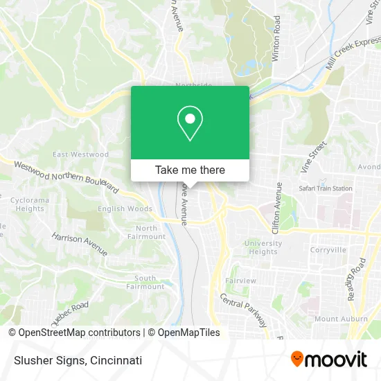 Slusher Signs map