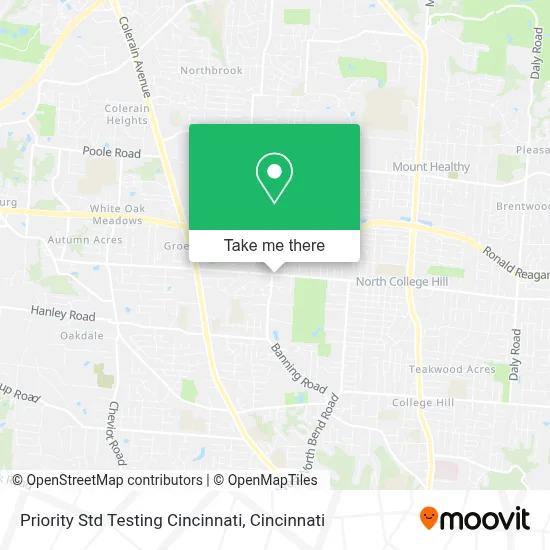 Priority Std Testing Cincinnati map