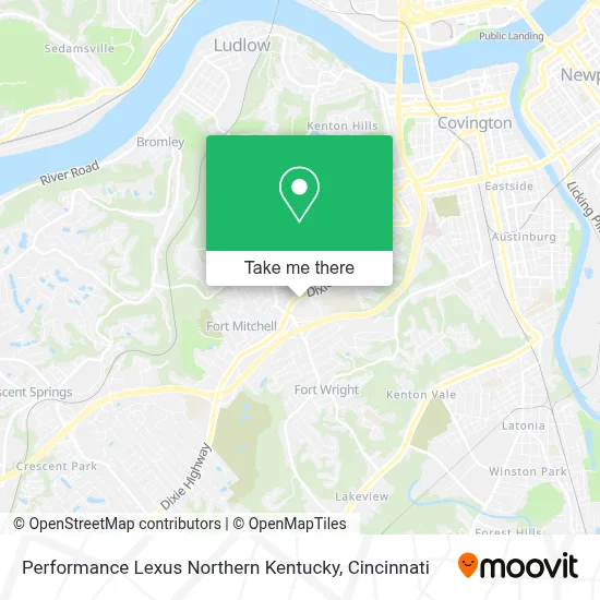 Performance Lexus Northern Kentucky map