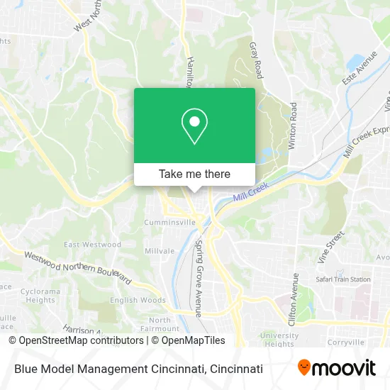 Blue Model Management Cincinnati map