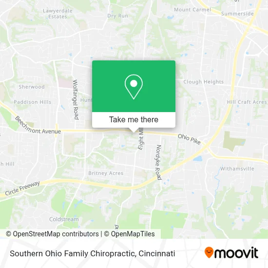 Southern Ohio Family Chiropractic map