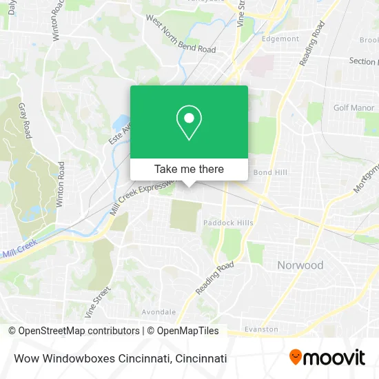 Wow Windowboxes Cincinnati map