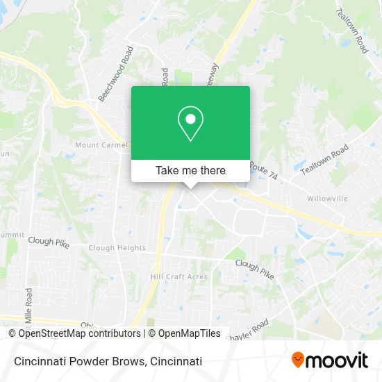 Cincinnati Powder Brows map
