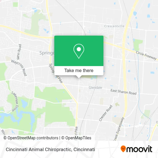 Cincinnati Animal Chiropractic map