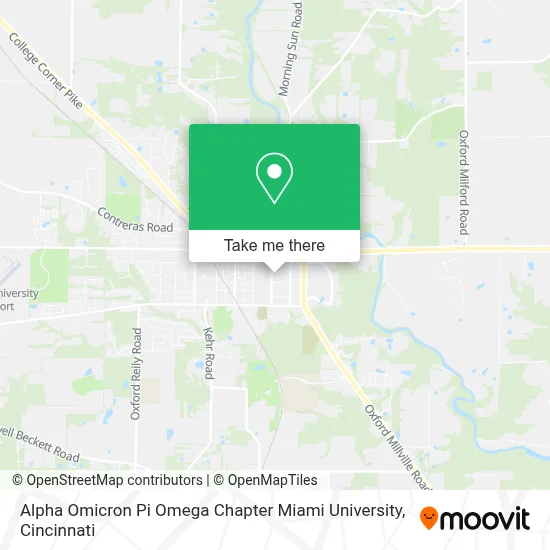 Alpha Omicron Pi Omega Chapter Miami University map