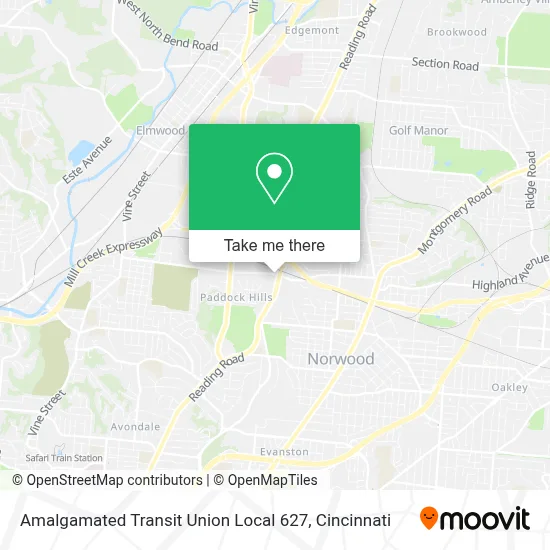 Amalgamated Transit Union Local 627 map
