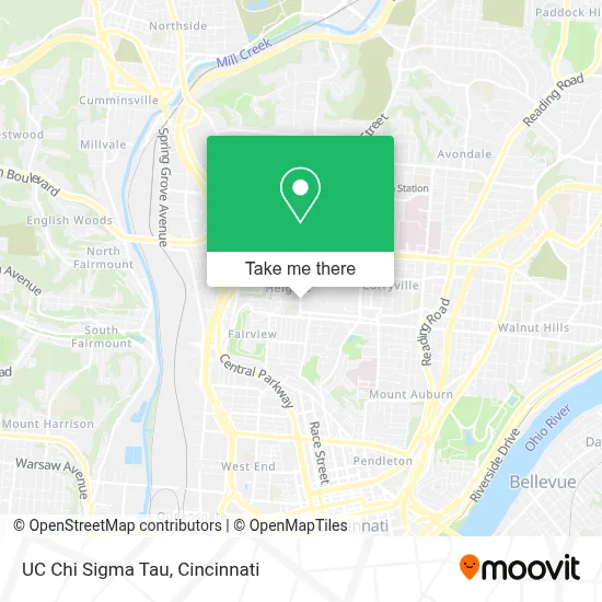 UC Chi Sigma Tau map