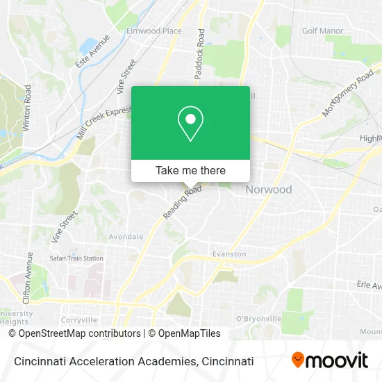 Cincinnati Acceleration Academies map