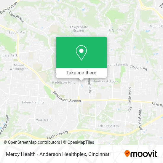 Mercy Health - Anderson Healthplex map