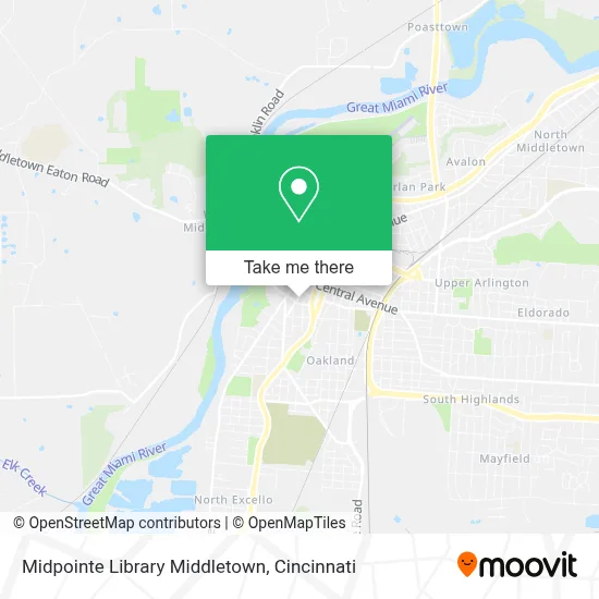 Midpointe Library Middletown map