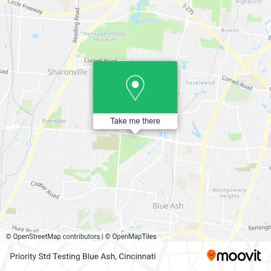 Priority Std Testing Blue Ash map