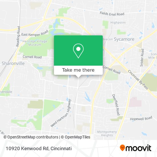 10920 Kenwood Rd map