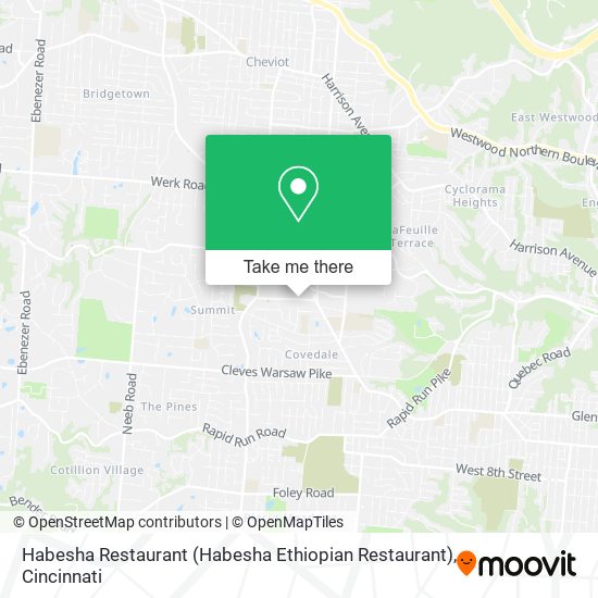 How to get to Habesha Restaurant (Habesha Ethiopian Restaurant) in Cincinnati by Bus?