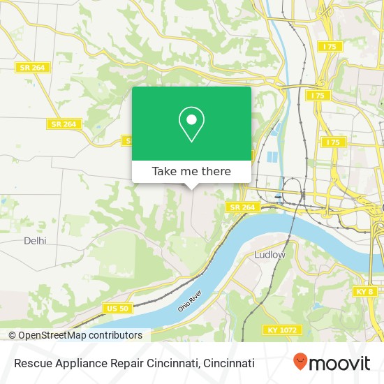 Mapa de Rescue Appliance Repair Cincinnati