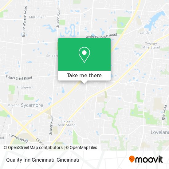 Quality Inn Cincinnati map