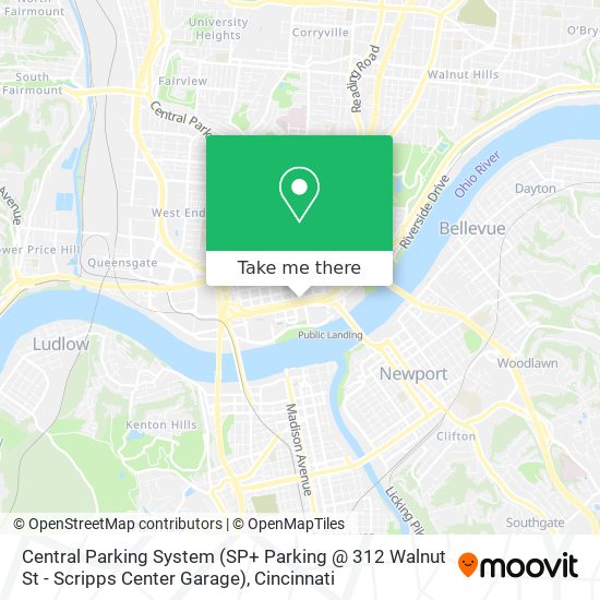 Central Parking System (SP+ Parking @ 312 Walnut St - Scripps Center Garage) map
