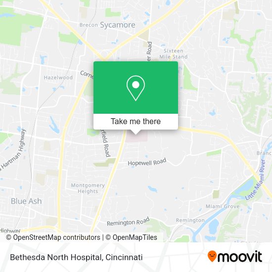 Bethesda North Hospital map