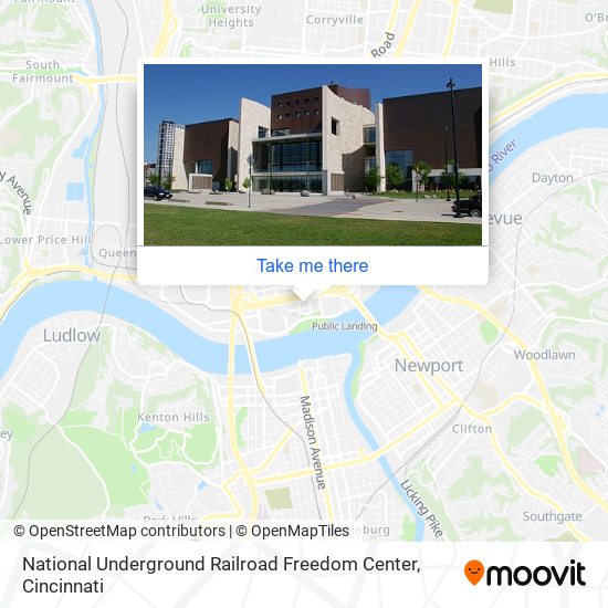 Mapa de National Underground Railroad Freedom Center