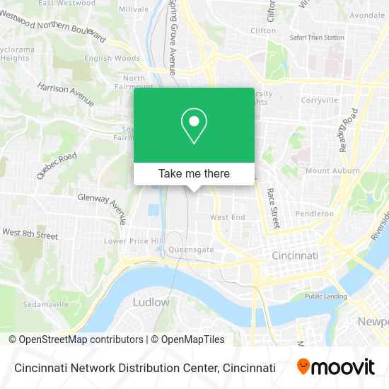 Cincinnati Network Distribution Center map