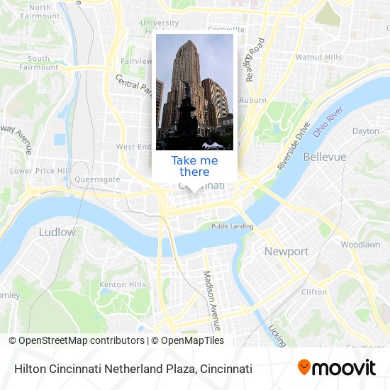 Hilton Cincinnati Netherland Plaza map