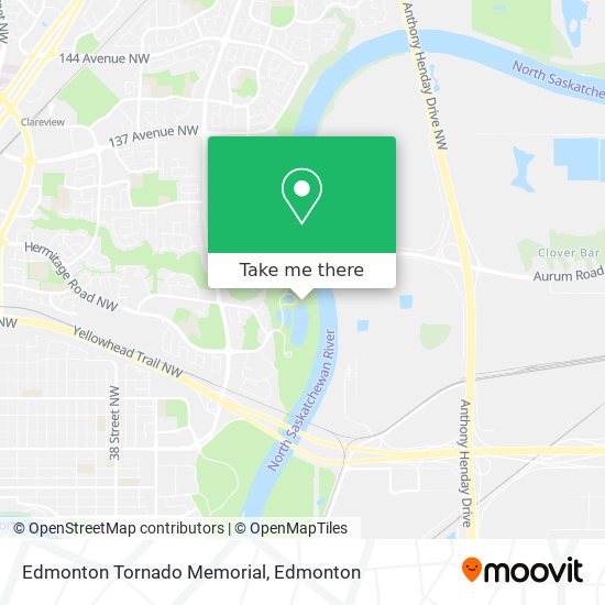 Edmonton Tornado Memorial map