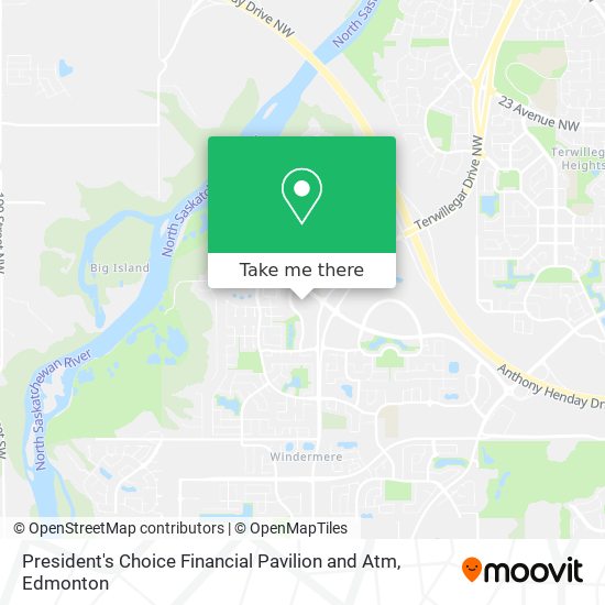 President's Choice Financial Pavilion and Atm map