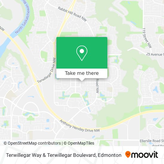 Terwillegar Way & Terwillegar Boulevard map