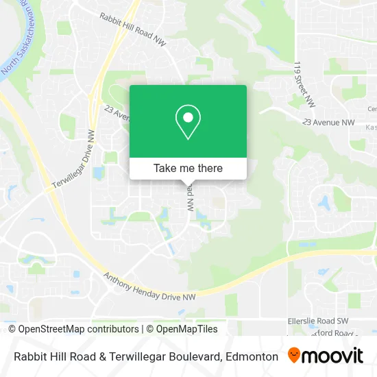 Rabbit Hill Road & Terwillegar Boulevard map