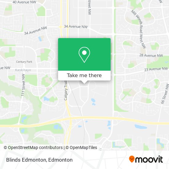 Blinds Edmonton map