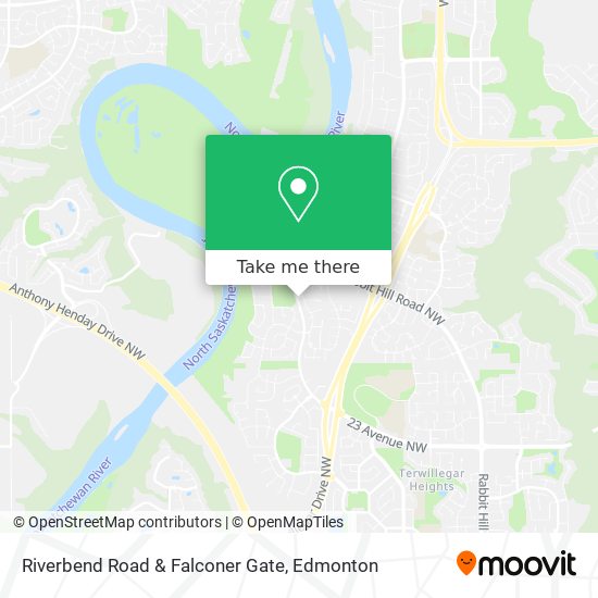 Riverbend Road & Falconer Gate map