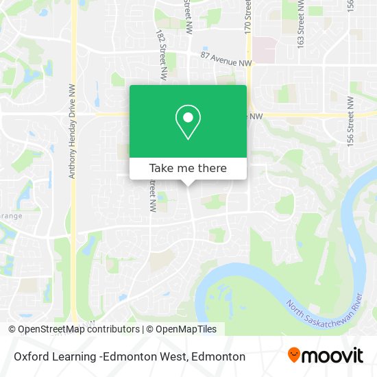 Oxford Learning -Edmonton West map