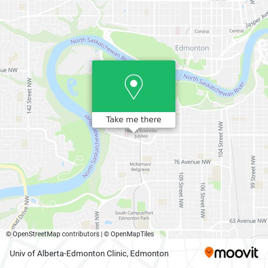 Univ of Alberta-Edmonton Clinic map