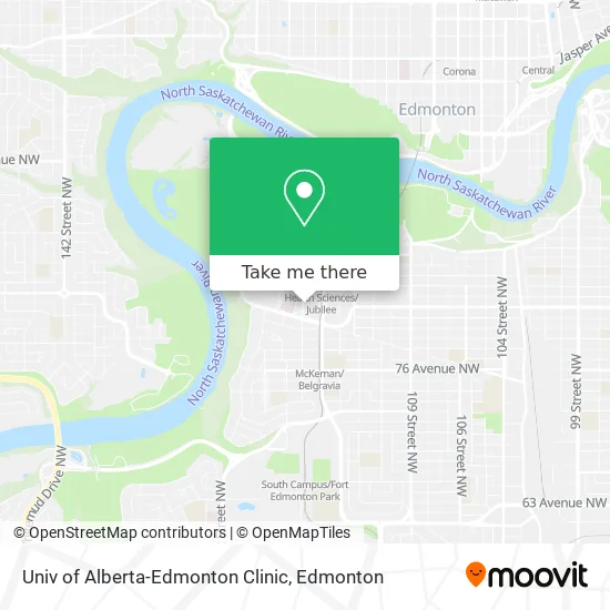 Univ of Alberta-Edmonton Clinic map