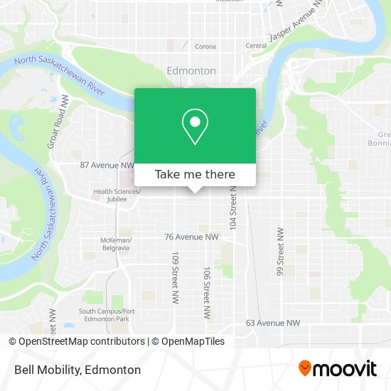 Bell Mobility map