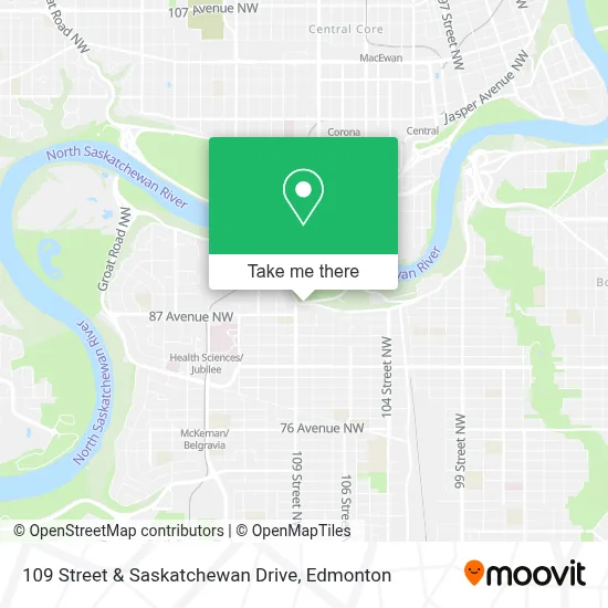 109 Street & Saskatchewan Drive map