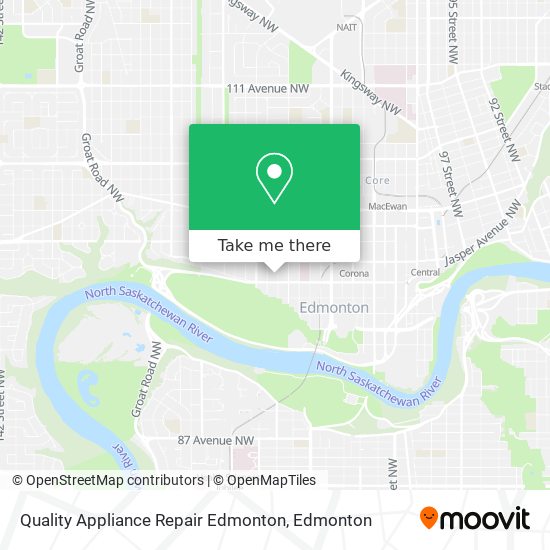 Quality Appliance Repair Edmonton map