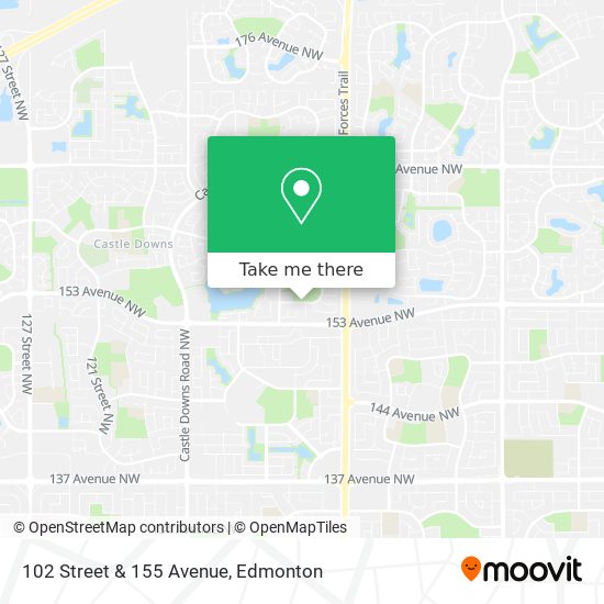 102 Street & 155 Avenue map