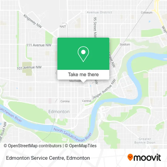Edmonton Service Centre map