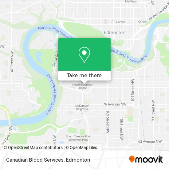 Canadian Blood Services map