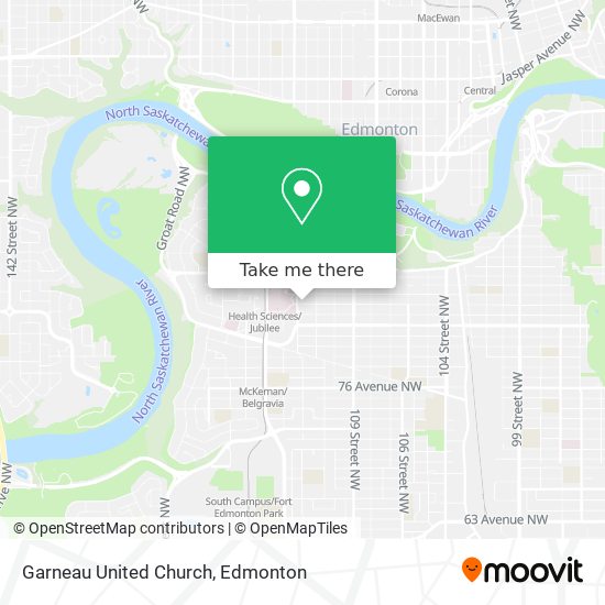 Garneau United Church map