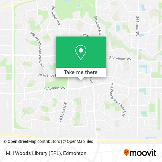 Mill Woods Library (EPL) map