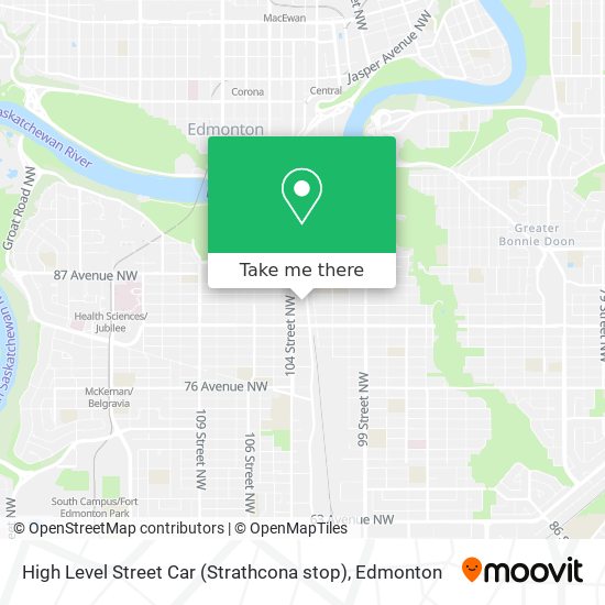 High Level Street Car (Strathcona stop) map
