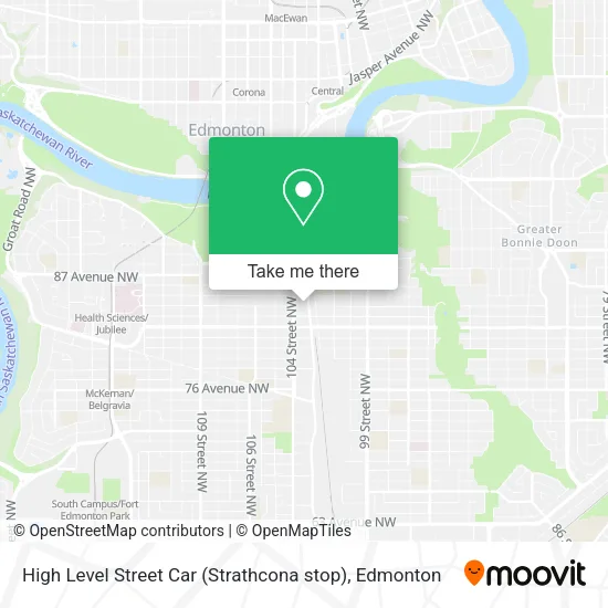 High Level Street Car (Strathcona stop) map