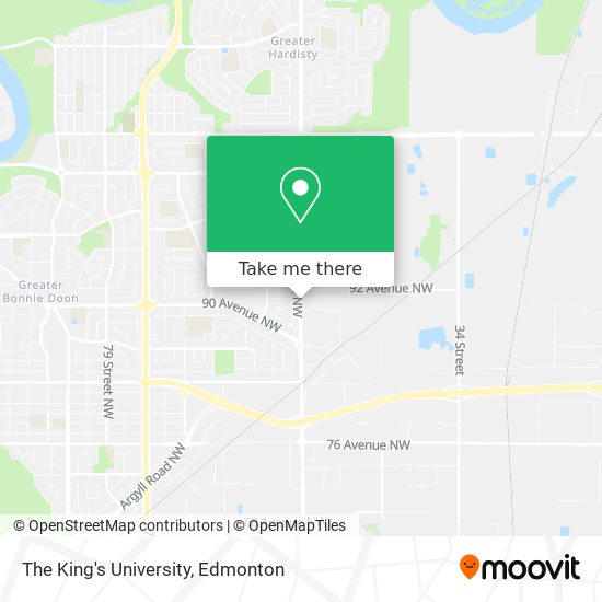 The King's University map