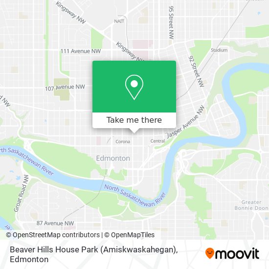 Beaver Hills House Park (Amiskwaskahegan) map