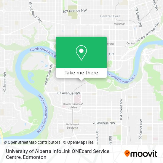 University of Alberta InfoLink ONEcard Service Centre plan