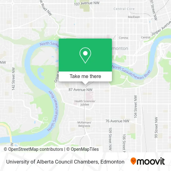 University of Alberta Council Chambers map